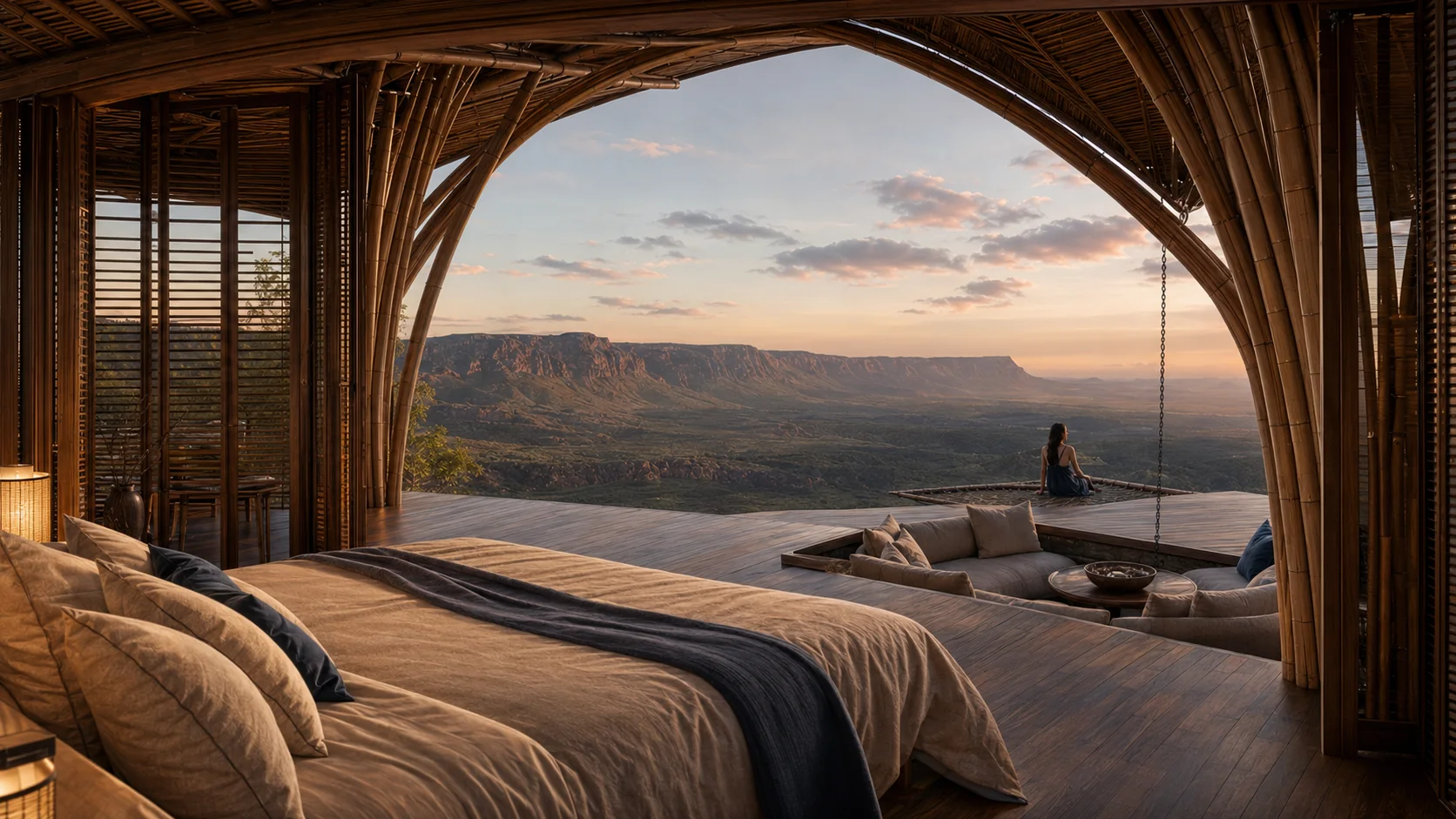Interior da tipificação Asa com vista ampla para o vale